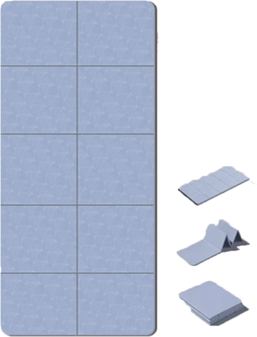 접이식 요가 매트 두꺼운 183x80x8 넓은 스트레칭 낮잠 점심 간편 헬스 휴대용 소음방지 매트, 1개, 푸른색