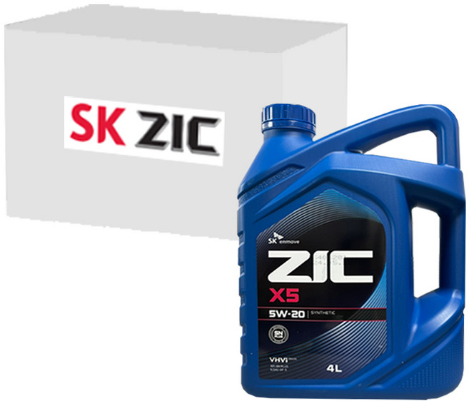 SK엔무브 지크 X5 5W20 (API SP 가솔린전용) (4L x 4개), 4개, 4L