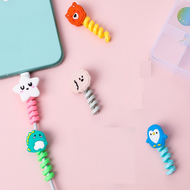 에브리샤인 귀여운 코일 케이블 홀더 세트, 1개