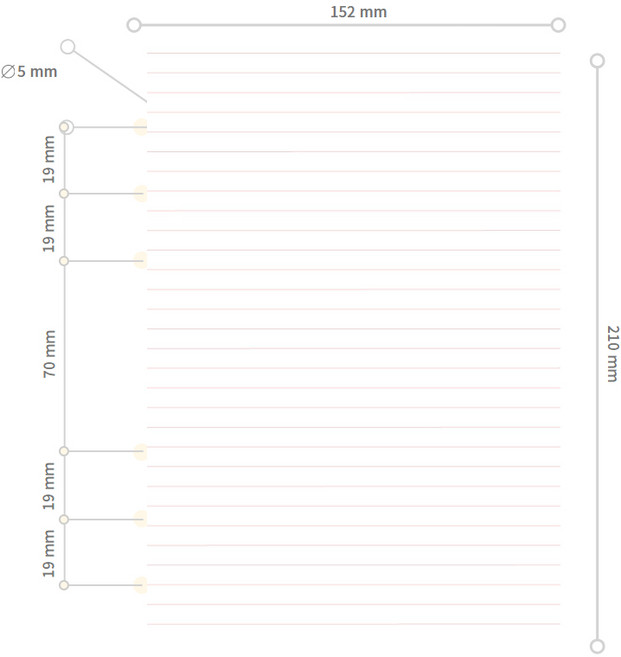 드림널스 A5 6공다이어리 120g 라인 줄눈 속지 리필 180page, 1개
