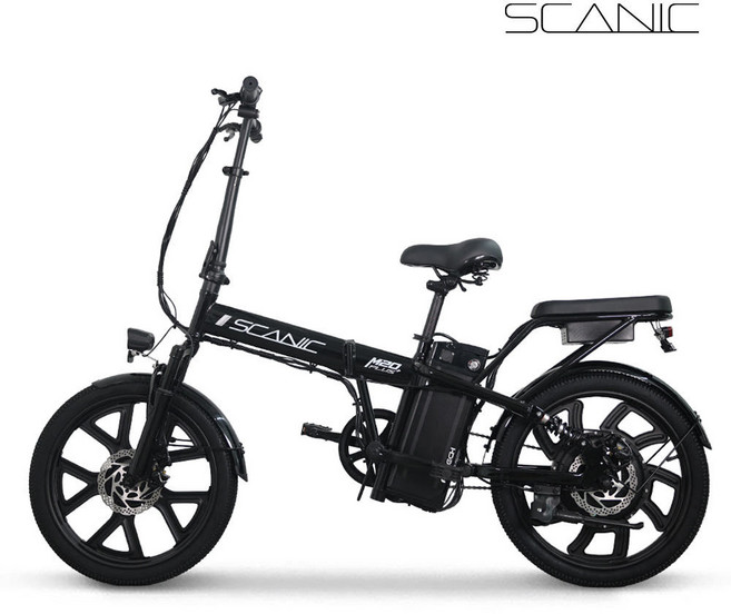 AU테크 접이식전기자전거 미니벨로 스카닉 M20 PLUS 48V 전동자전거, 7.8A 블랙