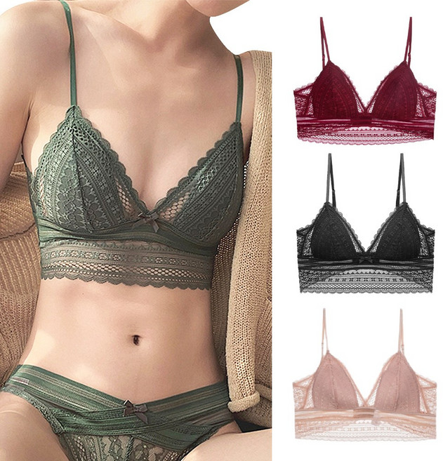 法式大U美背無鋼圈內衣褲套裝 透氣輕薄舒適