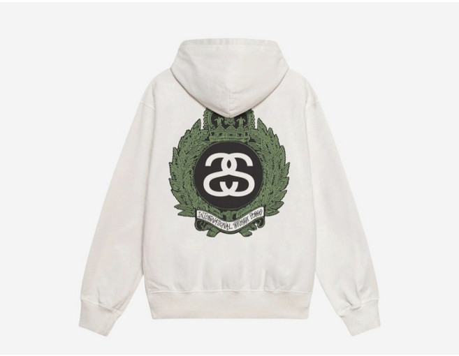 스투시 크라운 피그먼트 후드 내추럴