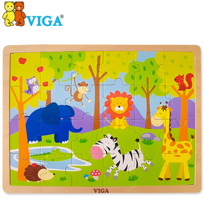 비가 24피스 직소퍼즐 4종 교통 중장비 동물 농장, 농장24p, 1개