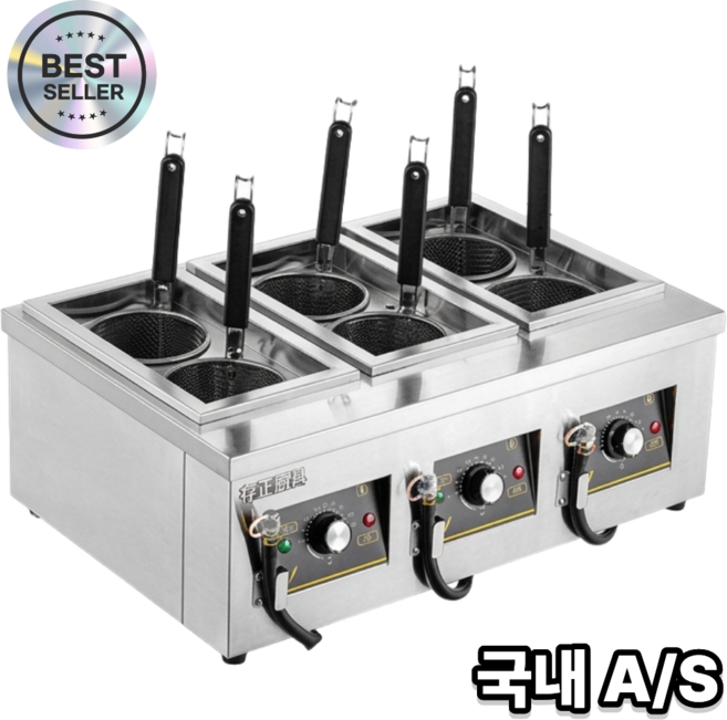 백년기계 최신형 업소용 해면기 면삶는기계 몀탕기 면 우동 국수 전기 2구 4구 6구 식당용 파스타 면건지기