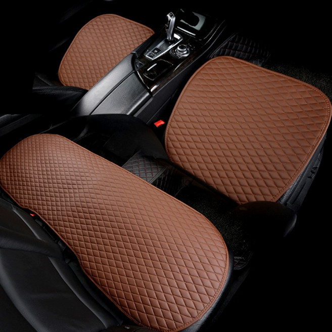 차량용 다이아몬드 퀼팅 가죽 방석 풀세트 수납포켓 시트커버 카시트 자국방지 제네시스 BMW 벤츠 아우디 쉐보레 현대 기아 쌍용 등 00600, 2번 브라운 풀세트, 1세트