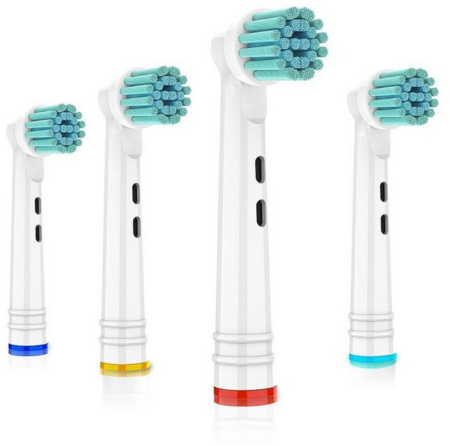 BUKURII Oral B 전동 칫솔과 호환되는 교체용 브러시 헤드 8개 블랙 대나무 숯 주입 칫솔모 프로 시리즈 100 500 1000 1500 2000 2500 3000에, Bk17s4, 1개