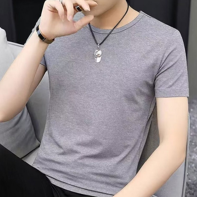 韓版圓領修身短袖T恤 男裝