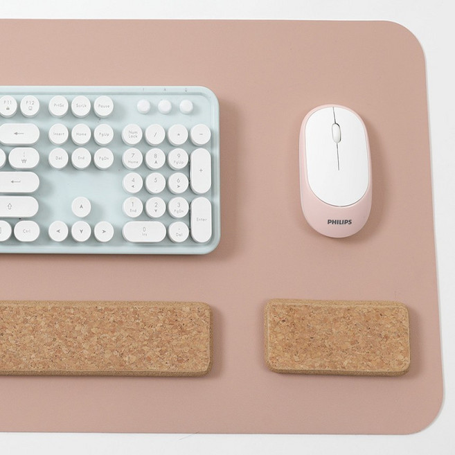 코르크 나무 친환경 항균 키보드 마우스 세트 팜레스트 손목 받침대 보호대 쿠션 패드, EVA 키보드/마우스 세트 블랙, 1개