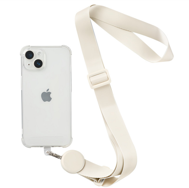 하이퀄 와이드 핸드폰 목걸이 스트랩 전 기종, 화이트, 1개