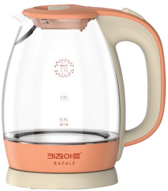 키친아트 라팔 블라썸 유리 전기주전자 1.7L, KAEK-C17