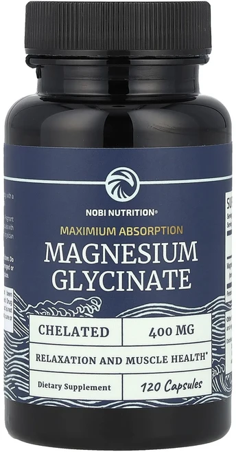 Nobi Nutrition 글리신마그네슘 최대 흡수율 캡슐 120정(캡슐 1정당 200mg), NobiNutrition글리신마그네슘최대흡수율캡슐120, 1개 - 쿠팡