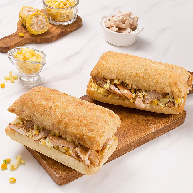 데리야끼치킨 수제냉동 치아바타 그릴드치즈샌드위치, 125g, 1개