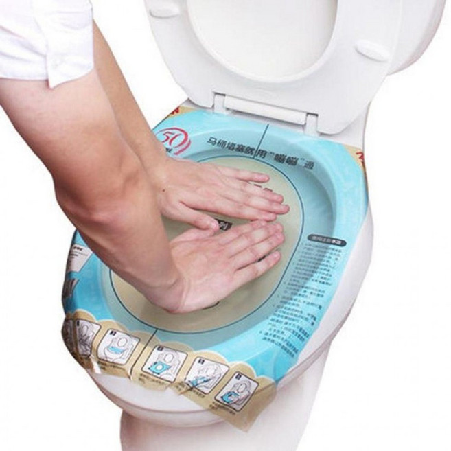 변기 뚫어뻥 스티커 화장실 관통기 막힌 하수구 변기뚫는법 배수구 뚫기 비닐 욕실 청소, 1장