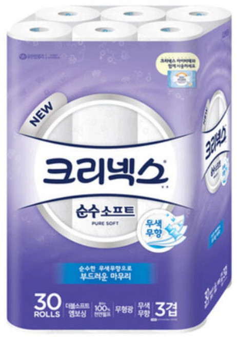크리넥스 순수 소프트 30m 30롤, 1개