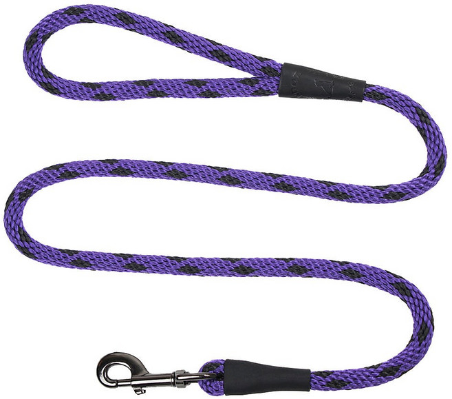 Mendota Pet 슬립 목줄 1cm3 x 리드 in 제조 콤보 1/2 1.2m4피트 ft 강아지 칼라 화이트 6 소형 품종용 8인치 중형, 블랙 아이스 퍼플 블랙 퍼플, 1.27cm 1.8m