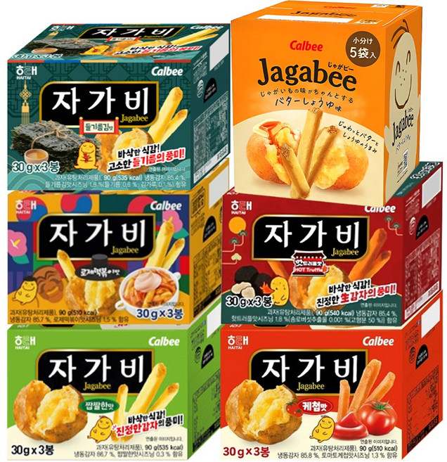 자가비 네모 6종 버터간장 + 들기름 + 핫트러플 + 로제 + 케찹 + 짭짤, 90g