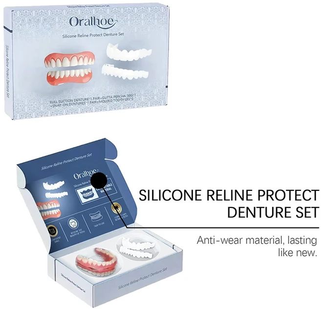 의치 수정 및 미용세트 향상 편안한 소재 구강 관리, [01] Denture Teeth Set