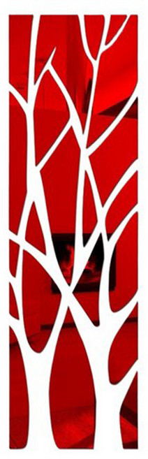 또드림 접착식 나뭇가지 거울 벽 장식 스티커, 레드