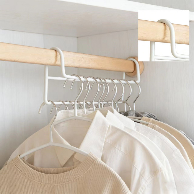 1+1공간 활용 2단 행거 다용도옷걸이, 2개, 흰색
