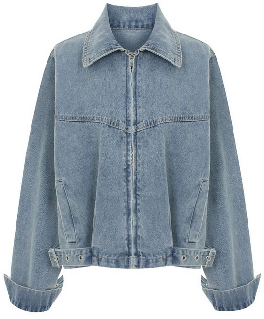 페이지플린 여성용 벨크로 카라 데님 자켓 P6AJK002C