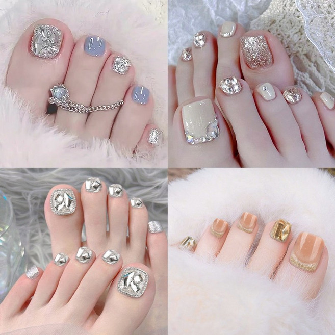 키스미스 페디팁 페디큐어 인조발톱 셀프 네일 아트 4종타입 x 24p, 1개, 혼합색상