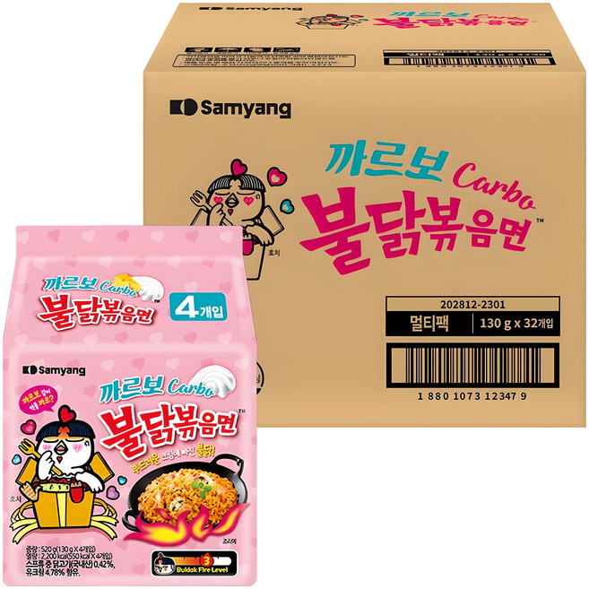 불닭볶음면 까르보 130g, 32개