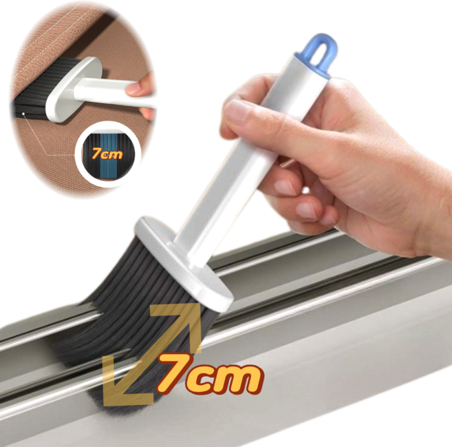 헤이데야 창틀틈새 청소브러쉬 먼지청소 창문 창틀 틈새청소 7cm 롱브러쉬 청소솔, 1개, 화이트블루