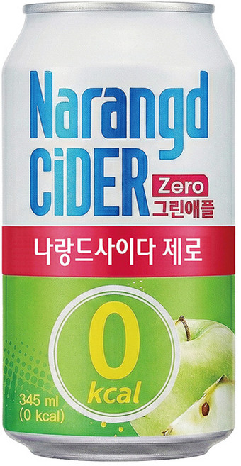 나랑드사이다 제로 그린애플 345ml, 12개