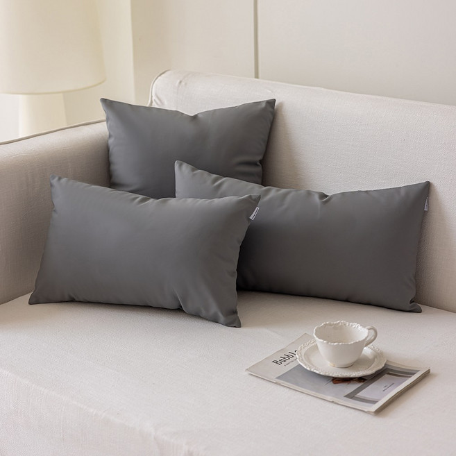 커버무드 가죽 소파 쿠션 + 솜 포함, 그레이