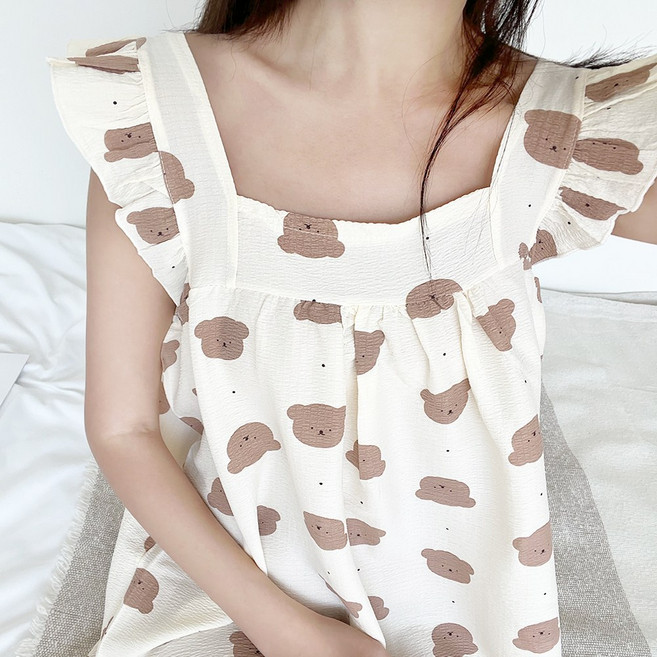 엘라운지 프릴 44-99 빅사이즈 원피스 홈웨어 잠옷