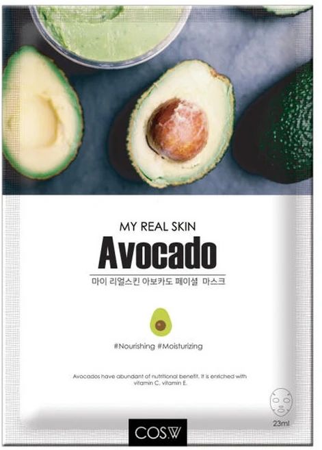 코스더블유 마이 리얼 스킨 아보카도 마스크팩 23ml X28매, 28개입, 1개 - 쿠팡