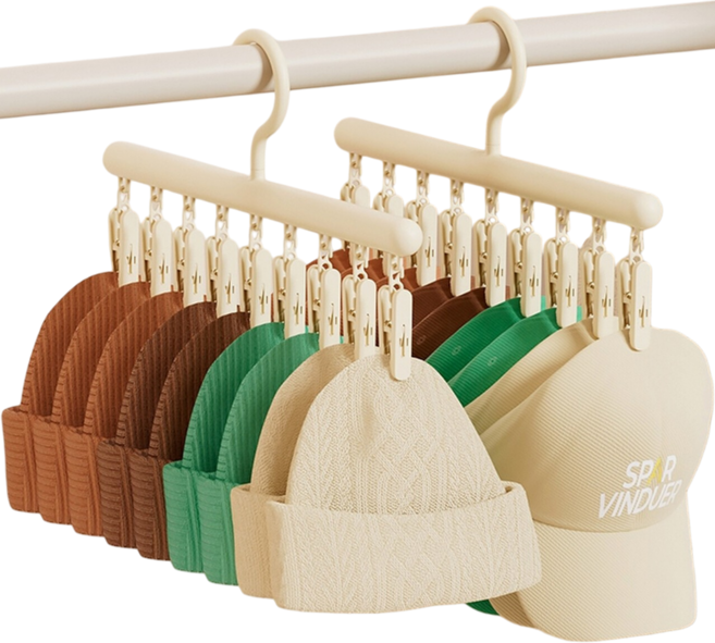 라네핏 다용도 집게형 모자걸이 회전형, 화이트, 2개