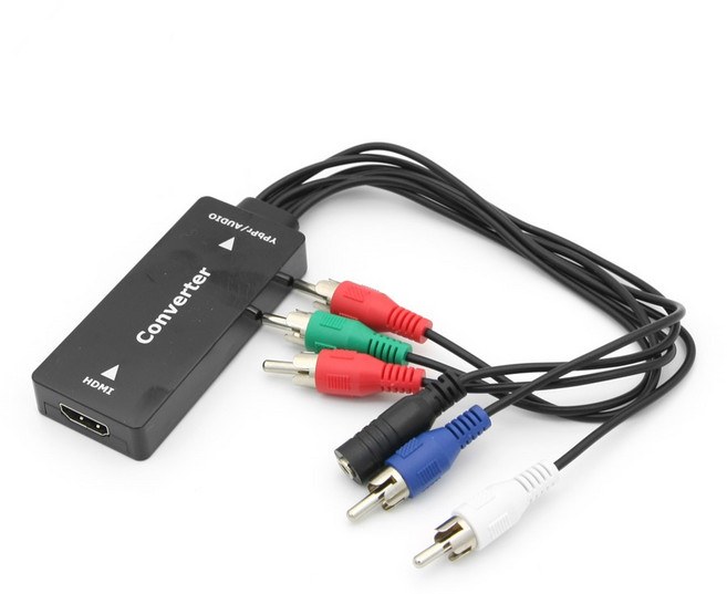 HDMI to 컴포넌트 변환 케이블연결 통합 전원어댑터 제공 RCA 음성지원 DVD플레이어 구형 CRT 브라운관 TV 셋톱박스 게임기 콤포넌트, 1개