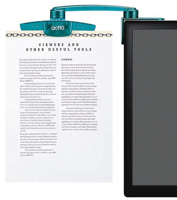 컴퓨터 PC LCD 모니터 클립 메모 카피 홀더 360도 회전 문서 서류 A4용지 집게 꽂이