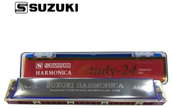 스즈키 하모니카 STUDY24 트레몰로 24홀 입문용 연습용, G, 1개