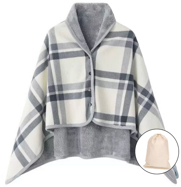 매이템 (대형140*100cm) 무릎담요+파우치포함 똑딱이담요 망토 밍크담요 사무실담요 극세사담요 차량용담요 차박 카페 캠핑담요