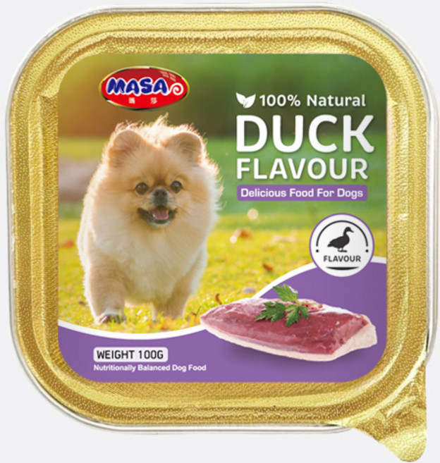 【MASA 瑪莎】犬用餐盒 台灣製造 挑嘴狗最愛, 1個, 瑪莎餐盒-鴨肉100g x24盒組, 100ml, 鴨子