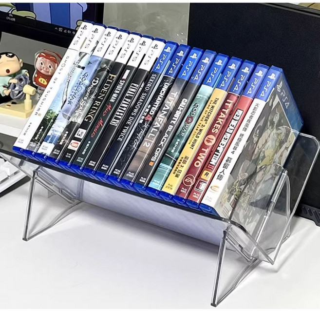 CD 수납장 데스크탑 수납 선반장, 투명