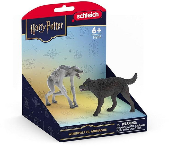 Schleich 해리 포터 - 늑대인간 대 애니마구스 놀이 세트 - 수집용 시리우스 블랙 & 루핀 피규어 - 만 6세 이상 아동용 마법사 세계 장난감 | 14906