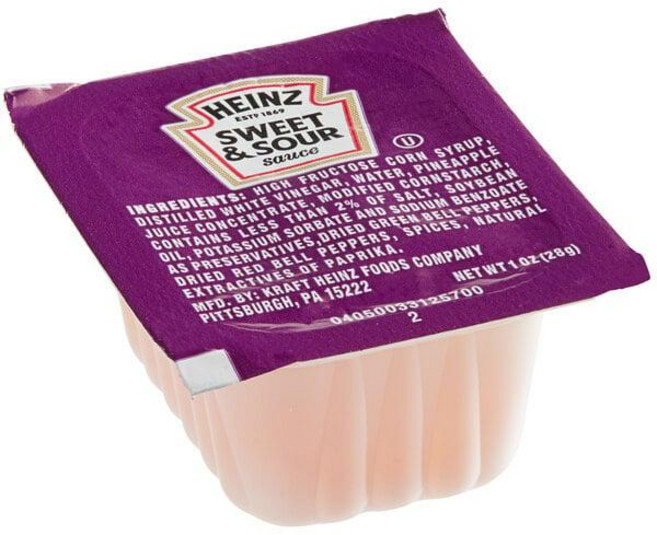 미국 하인즈 Heinz Sweet and Sour Sauce Portion Cups 스위트 & 샤워 소스 포션컵 일회용 28g x 100개입 업소용 대용량, 2개, 2.8kg