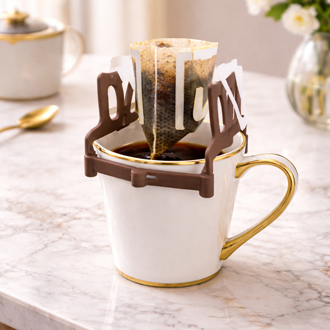 유즈오 일본 접이식 드립백 거치대 KOKUBO, 1개, 브라운