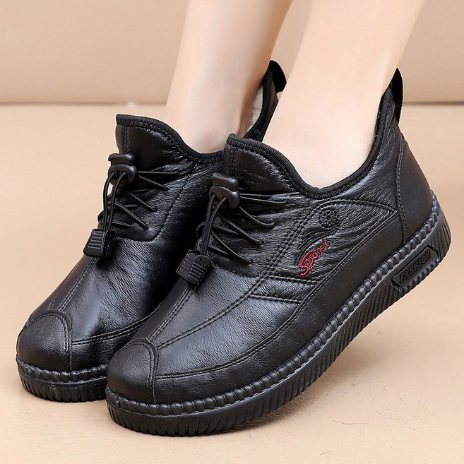 여성 중년 겨울 털단화 가을 겨울 편한 슬립온 겨울 방한화 엄마 털신발 할머니 털신발 여성 스니커즈 LC-605