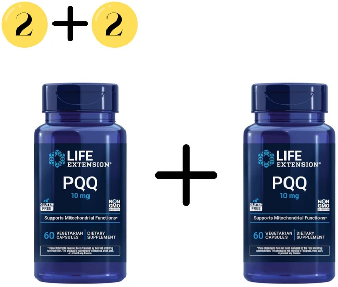 2+2 라이프 익스텐션 PQQ 10mg 60캡슐 피롤로퀴놀린 퀴논 다이소듐염 다이소듐소금, 60정, 4개 - 쿠팡