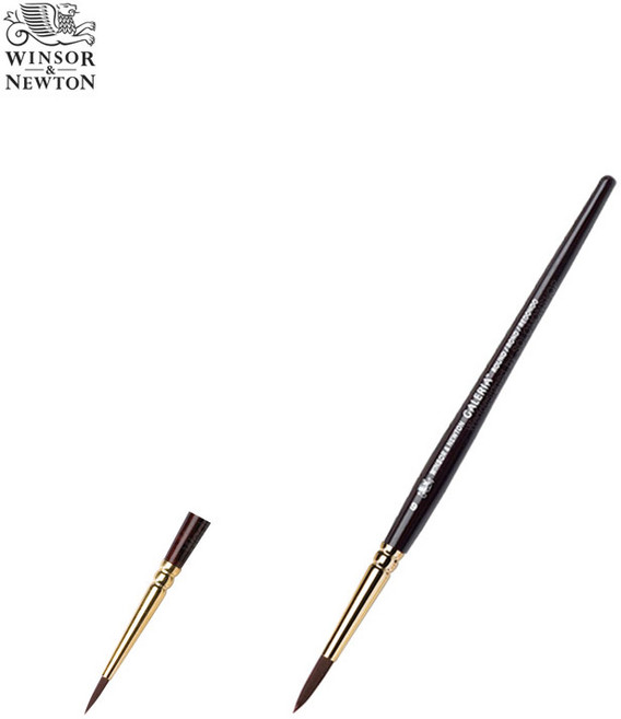 Winsor&Newton 윈저앤뉴튼 갤러리아 아크릴붓 Short Handle Round 0호 짧은손잡이 둥근모, WI5734000, WI5734000