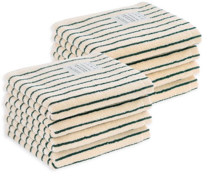 앤에코브 시그니처 대나무 100% 뱀부 수건, 8개, 파인 바닐라 ST