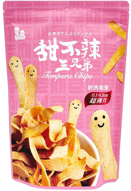 珍寶廚房甜不辣三兄弟天婦羅脆片 經典鹹甜口味 酥脆超薄切片 獨立包裝方便攜帶, 100g, 1個