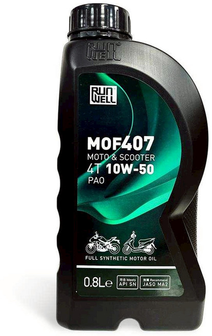 RUN WELL 全合成機車油 四行程摩托車速克達專用 提升引擎保護 延長使用壽命, 1個, MOF407 10W50