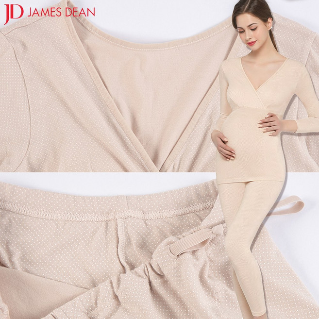 여성 V넥 랩스타일 수유내의 임부내의 임산부 상하의 내복세트 레깅스 속옷