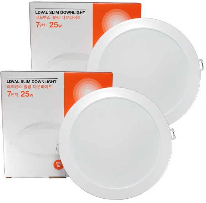 오스람 레드밴스 LED 다운라이트 7인치 25W * 2ea, 2개, 주백색(아이보리빛)